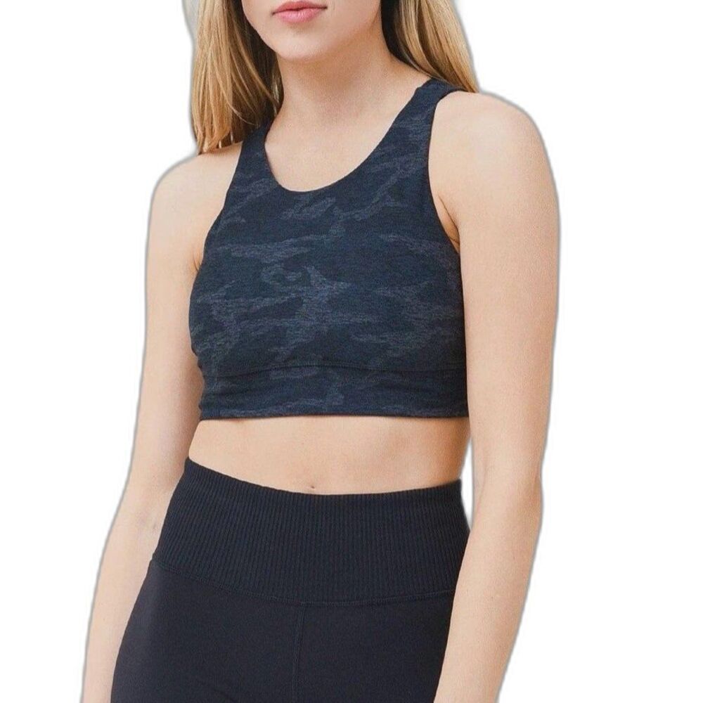 Vuori Elevation Bra Women's Size Medium M Black Camo Print